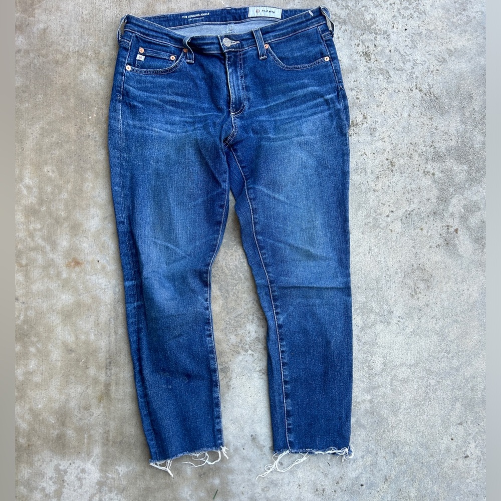 AG Jeans Ankle with frayed hem dark denim